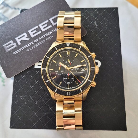 Breed Maverick BRD7502 Gold Chronograph Men's Watch - Picture 3 of 6